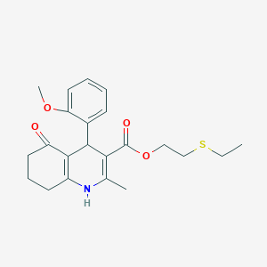 2-(ethylthio)ethyl 4-(2-methoxyphenyl)-2-methyl-5-oxo-1,4,5,6,7,8-hexahydro-3-quinolinecarboxylate