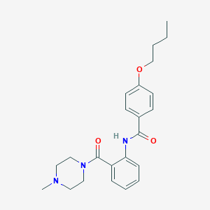 molecular formula C23H29N3O3 B502800 4-butoxy-N-{2-[(4-methyl-1-piperazinyl)carbonyl]phenyl}benzamide 