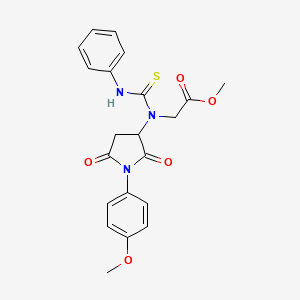 molecular formula C21H21N3O5S B5028011 methyl N-(anilinocarbonothioyl)-N-[1-(4-methoxyphenyl)-2,5-dioxo-3-pyrrolidinyl]glycinate 