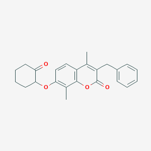 molecular formula C24H24O4 B5028026 3-benzyl-4,8-dimethyl-7-[(2-oxocyclohexyl)oxy]-2H-chromen-2-one 