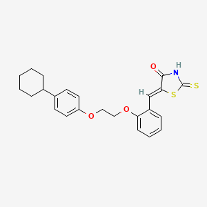 molecular formula C24H25NO3S2 B5028027 5-{2-[2-(4-cyclohexylphenoxy)ethoxy]benzylidene}-2-thioxo-1,3-thiazolidin-4-one 