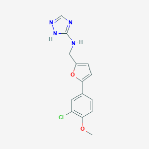 molecular formula C14H13ClN4O2 B502803 N-{[5-(3-chloro-4-methoxyphenyl)-2-furyl]methyl}-1H-1,2,4-triazol-3-amine 