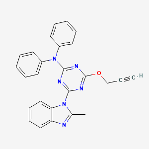 4-(2-methyl-1H-benzimidazol-1-yl)-N,N-diphenyl-6-(2-propyn-1-yloxy)-1,3,5-triazin-2-amine