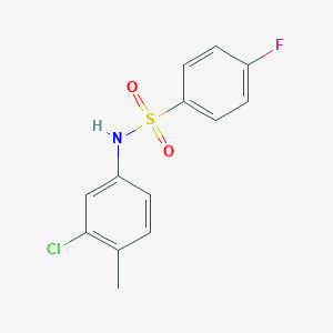 molecular formula C13H11ClFNO2S B502805 N-(3-chloro-4-methylphenyl)-4-fluorobenzenesulfonamide 