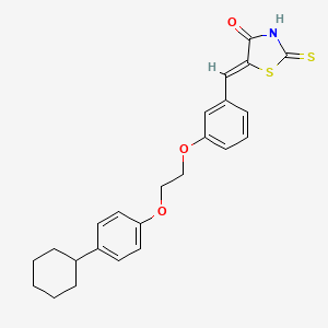 molecular formula C24H25NO3S2 B5028060 5-{3-[2-(4-cyclohexylphenoxy)ethoxy]benzylidene}-2-thioxo-1,3-thiazolidin-4-one 
