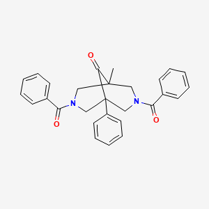 molecular formula C28H26N2O3 B5028062 3,7-dibenzoyl-1-methyl-5-phenyl-3,7-diazabicyclo[3.3.1]nonan-9-one 