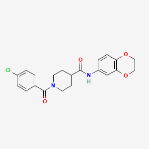 1-(4-chlorobenzoyl)-N-(2,3-dihydro-1,4-benzodioxin-6-yl)-4-piperidinecarboxamide