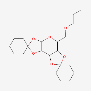 molecular formula C21H34O6 B5028075 5'-(propoxymethyl)tetrahydro-3a'H-dispiro[cyclohexane-1,2'-bis[1,3]dioxolo[4,5-b:4',5'-d]pyran-7',1''-cyclohexane] 