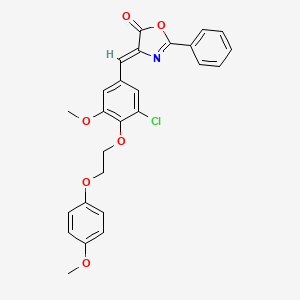 molecular formula C26H22ClNO6 B5028095 4-{3-chloro-5-methoxy-4-[2-(4-methoxyphenoxy)ethoxy]benzylidene}-2-phenyl-1,3-oxazol-5(4H)-one 