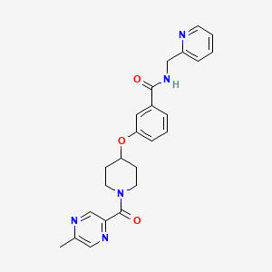 molecular formula C24H25N5O3 B5028103 3-({1-[(5-methyl-2-pyrazinyl)carbonyl]-4-piperidinyl}oxy)-N-(2-pyridinylmethyl)benzamide 