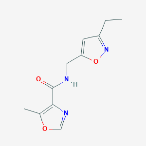 molecular formula C11H13N3O3 B5028109 N-[(3-ethyl-5-isoxazolyl)methyl]-5-methyl-1,3-oxazole-4-carboxamide 