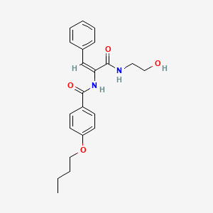 molecular formula C22H26N2O4 B5028111 4-butoxy-N-(1-{[(2-hydroxyethyl)amino]carbonyl}-2-phenylvinyl)benzamide 