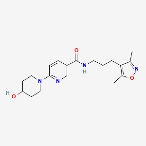 N-[3-(3,5-dimethyl-4-isoxazolyl)propyl]-6-(4-hydroxy-1-piperidinyl)nicotinamide