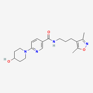 molecular formula C19H26N4O3 B5028154 N-[3-(3,5-dimethyl-4-isoxazolyl)propyl]-6-(4-hydroxy-1-piperidinyl)nicotinamide 