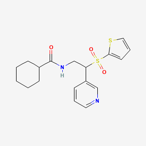 molecular formula C18H22N2O3S2 B5028161 N-[2-(3-pyridinyl)-2-(2-thienylsulfonyl)ethyl]cyclohexanecarboxamide 