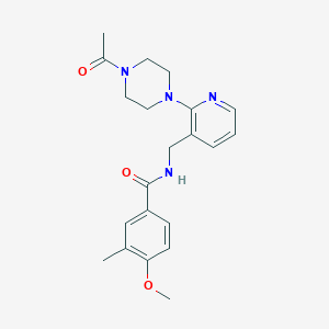 molecular formula C21H26N4O3 B5028166 N-{[2-(4-acetyl-1-piperazinyl)-3-pyridinyl]methyl}-4-methoxy-3-methylbenzamide 