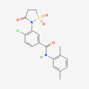 molecular formula C18H17ClN2O4S B5028176 4-chloro-N-(2,5-dimethylphenyl)-3-(1,1-dioxido-3-oxo-2-isothiazolidinyl)benzamide 