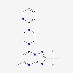 molecular formula C16H16F3N7 B5028190 5-methyl-7-[4-(2-pyridinyl)-1-piperazinyl]-2-(trifluoromethyl)[1,2,4]triazolo[1,5-a]pyrimidine 