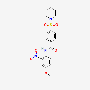 molecular formula C20H23N3O6S B5028195 N-(4-ethoxy-2-nitrophenyl)-4-(1-piperidinylsulfonyl)benzamide 