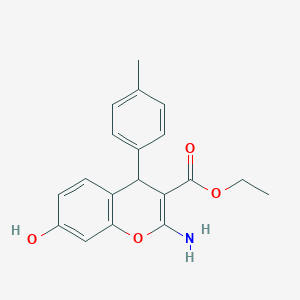 molecular formula C19H19NO4 B5028214 ethyl 2-amino-7-hydroxy-4-(4-methylphenyl)-4H-chromene-3-carboxylate 