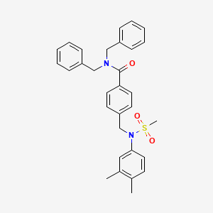 N,N-dibenzyl-4-{[(3,4-dimethylphenyl)(methylsulfonyl)amino]methyl}benzamide