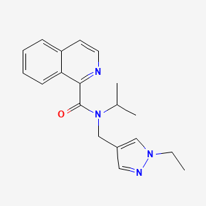molecular formula C19H22N4O B5028250 N-[(1-ethyl-1H-pyrazol-4-yl)methyl]-N-isopropyl-1-isoquinolinecarboxamide 