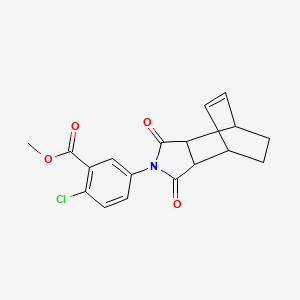 molecular formula C18H16ClNO4 B5028260 methyl 2-chloro-5-(3,5-dioxo-4-azatricyclo[5.2.2.0~2,6~]undec-8-en-4-yl)benzoate 