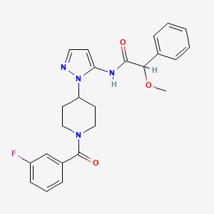 molecular formula C24H25FN4O3 B5028334 N-{1-[1-(3-fluorobenzoyl)-4-piperidinyl]-1H-pyrazol-5-yl}-2-methoxy-2-phenylacetamide 