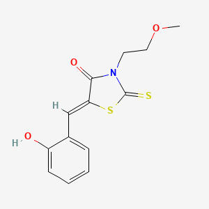 molecular formula C13H13NO3S2 B5028351 5-(2-hydroxybenzylidene)-3-(2-methoxyethyl)-2-thioxo-1,3-thiazolidin-4-one 