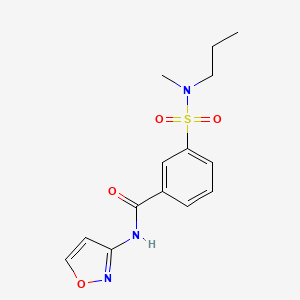 molecular formula C14H17N3O4S B5028352 N-3-isoxazolyl-3-{[methyl(propyl)amino]sulfonyl}benzamide 