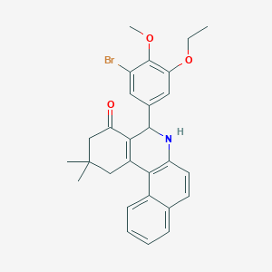molecular formula C28H28BrNO3 B5028365 5-(3-bromo-5-ethoxy-4-methoxyphenyl)-2,2-dimethyl-2,3,5,6-tetrahydrobenzo[a]phenanthridin-4(1H)-one 