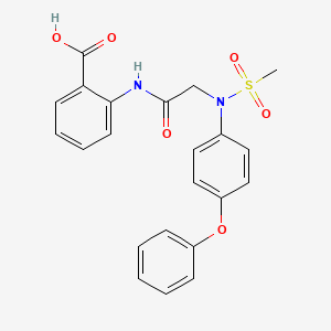 molecular formula C22H20N2O6S B5028366 2-{[N-(methylsulfonyl)-N-(4-phenoxyphenyl)glycyl]amino}benzoic acid 