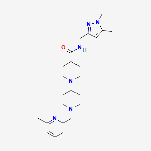 molecular formula C24H36N6O B5028367 N-[(1,5-dimethyl-1H-pyrazol-3-yl)methyl]-1'-[(6-methyl-2-pyridinyl)methyl]-1,4'-bipiperidine-4-carboxamide 