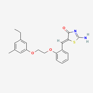 molecular formula C21H22N2O3S B5028406 5-{2-[2-(3-ethyl-5-methylphenoxy)ethoxy]benzylidene}-2-imino-1,3-thiazolidin-4-one 