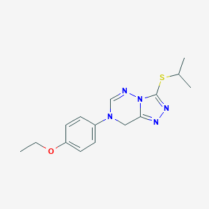 molecular formula C15H19N5OS B502841 ethyl 4-(3-(isopropylsulfanyl)[1,2,4]triazolo[3,4-f][1,2,4]triazin-7(8H)-yl)phenyl ether 