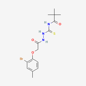 molecular formula C15H20BrN3O3S B5028414 N-({2-[(2-bromo-4-methylphenoxy)acetyl]hydrazino}carbonothioyl)-2,2-dimethylpropanamide 