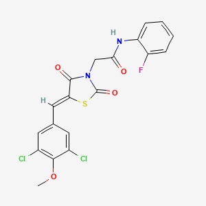 2-[5-(3,5-dichloro-4-methoxybenzylidene)-2,4-dioxo-1,3-thiazolidin-3-yl]-N-(2-fluorophenyl)acetamide