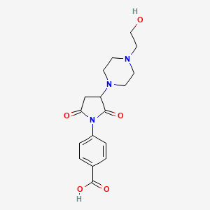 molecular formula C17H21N3O5 B5028474 4-{3-[4-(2-hydroxyethyl)-1-piperazinyl]-2,5-dioxo-1-pyrrolidinyl}benzoic acid 