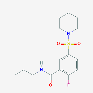 molecular formula C15H21FN2O3S B5028475 2-fluoro-5-(1-piperidinylsulfonyl)-N-propylbenzamide 