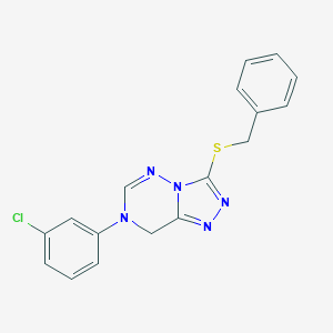 molecular formula C17H14ClN5S B502848 Benzyl 7-(3-chlorophenyl)-7,8-dihydro[1,2,4]triazolo[3,4-f][1,2,4]triazin-3-yl sulfide 