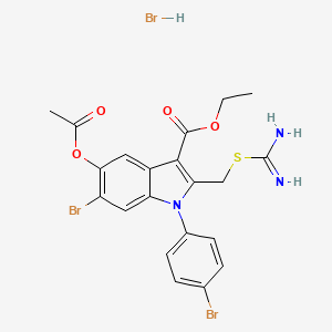 ethyl 5-(acetyloxy)-2-({[amino(imino)methyl]thio}methyl)-6-bromo-1-(4-bromophenyl)-1H-indole-3-carboxylate hydrobromide