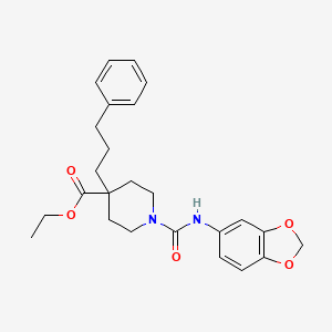 ethyl 1-[(1,3-benzodioxol-5-ylamino)carbonyl]-4-(3-phenylpropyl)-4-piperidinecarboxylate