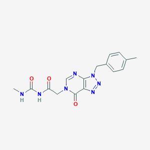 molecular formula C16H17N7O3 B502853 N-methyl-N'-{[3-(4-methylbenzyl)-7-oxo-3,7-dihydro-6H-[1,2,3]triazolo[4,5-d]pyrimidin-6-yl]acetyl}urea 