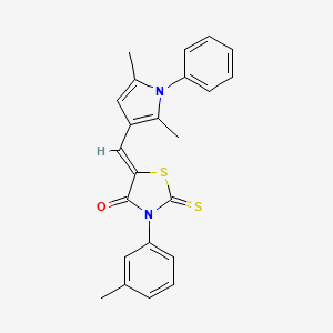 molecular formula C23H20N2OS2 B5028531 5-[(2,5-dimethyl-1-phenyl-1H-pyrrol-3-yl)methylene]-3-(3-methylphenyl)-2-thioxo-1,3-thiazolidin-4-one 