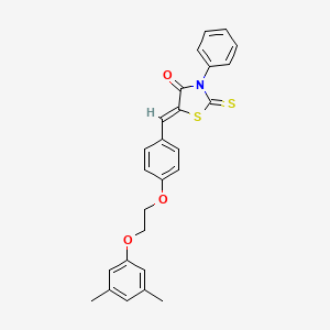 molecular formula C26H23NO3S2 B5028538 5-{4-[2-(3,5-dimethylphenoxy)ethoxy]benzylidene}-3-phenyl-2-thioxo-1,3-thiazolidin-4-one 