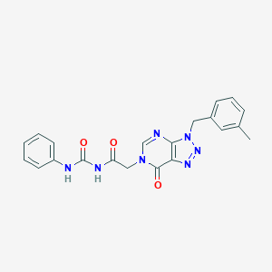 molecular formula C21H19N7O3 B502854 N-{[3-(3-methylbenzyl)-7-oxo-3,7-dihydro-6H-[1,2,3]triazolo[4,5-d]pyrimidin-6-yl]acetyl}-N'-phenylurea 