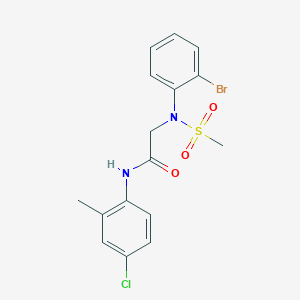 molecular formula C16H16BrClN2O3S B5028551 N~2~-(2-bromophenyl)-N~1~-(4-chloro-2-methylphenyl)-N~2~-(methylsulfonyl)glycinamide 