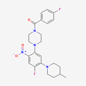 1-(4-fluorobenzoyl)-4-[4-fluoro-5-(4-methyl-1-piperidinyl)-2-nitrophenyl]piperazine