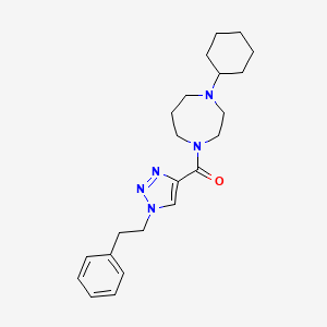 molecular formula C22H31N5O B5028605 1-cyclohexyl-4-{[1-(2-phenylethyl)-1H-1,2,3-triazol-4-yl]carbonyl}-1,4-diazepane 