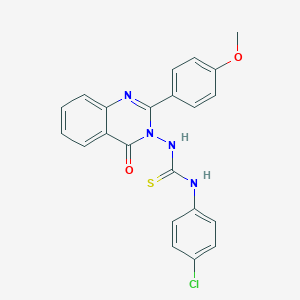 molecular formula C22H17ClN4O2S B502863 N-(4-chlorophenyl)-N'-(2-(4-methoxyphenyl)-4-oxo-3(4H)-quinazolinyl)thiourea 